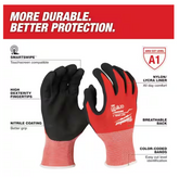 Milwaukee Large 9" Red Nitrile Level 1 Cut Resistant Dipped Work Gloves (6-Pack)
